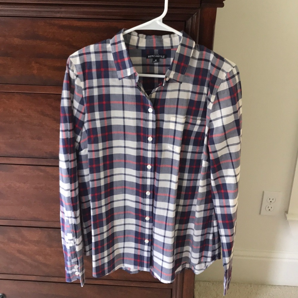 J. Crew Mercantile plaid button down.